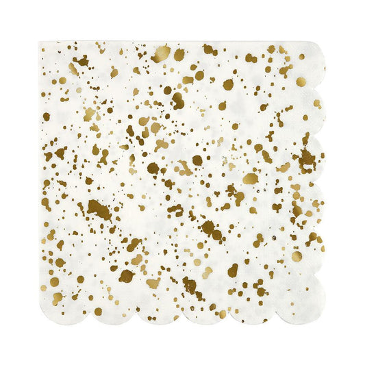 Gold Splatter Cocktail Napkins