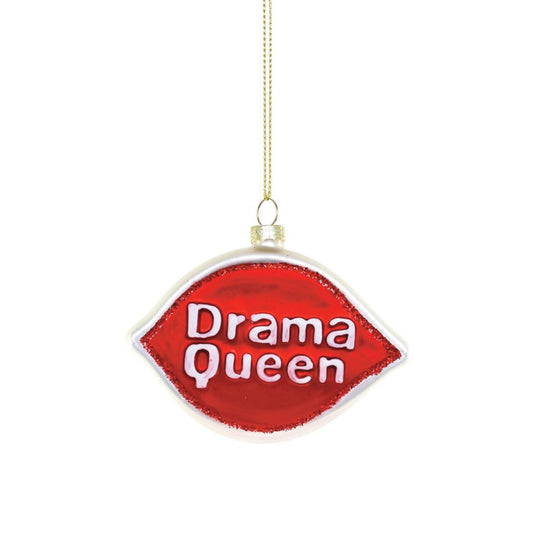 Drama Queen Glass Ornament
