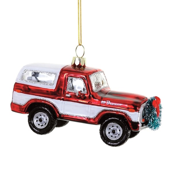 Bronco With Christmas Wreath Ornament