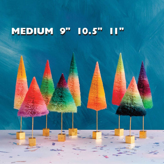 Rainbow Stripe Ombre Bottle Brush Tree
