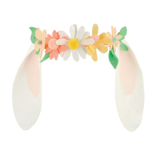 Bunny Ears Headband with Felt Flowers