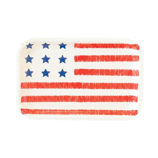 American Flag-Shaped Paper Plate