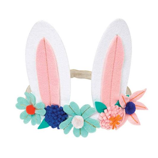 Bunny Headband with Felt Flowers