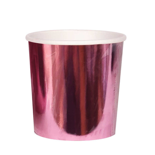 Metallic Pink Tumbler Paper Cups