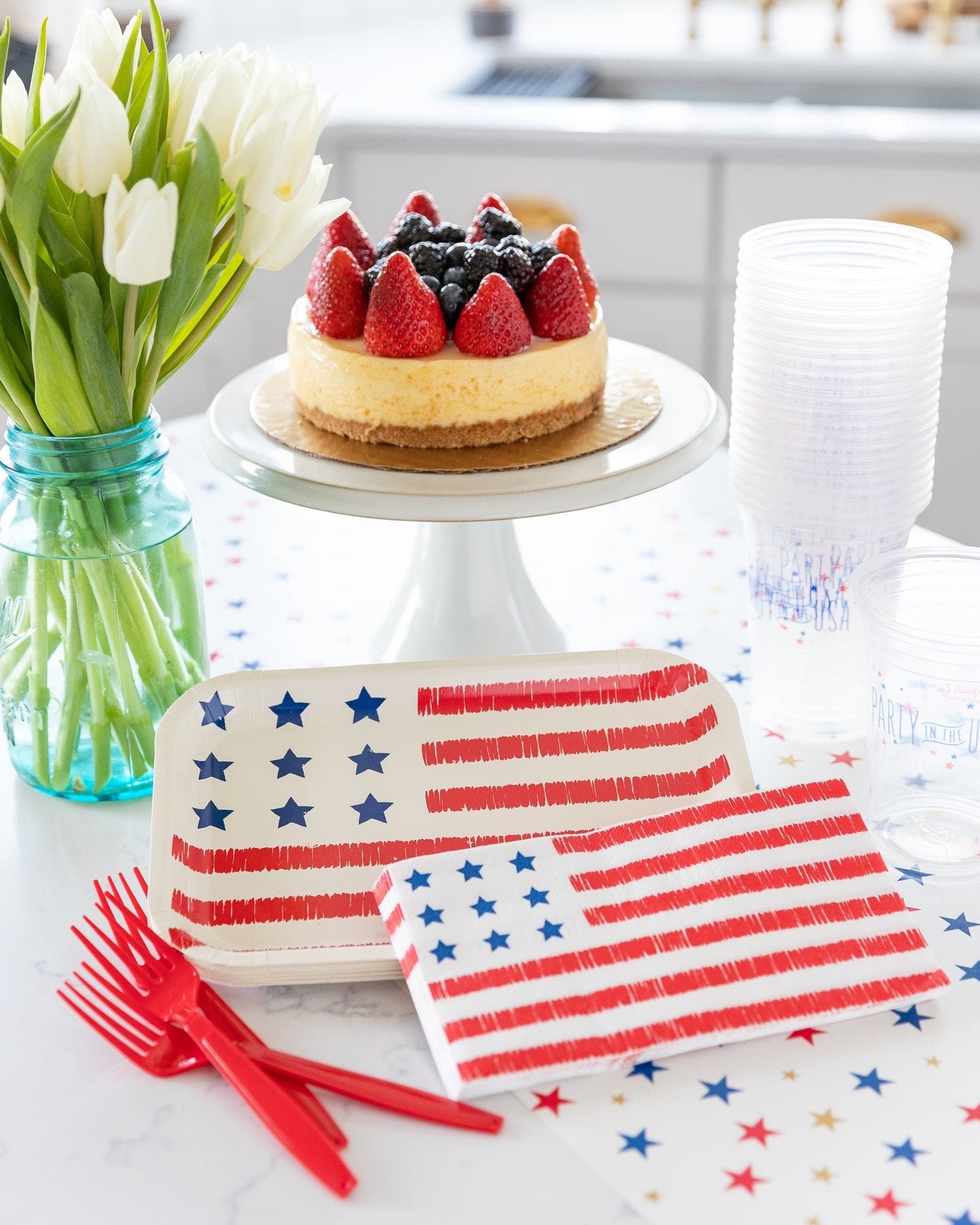American Flag-Shaped Paper Plate