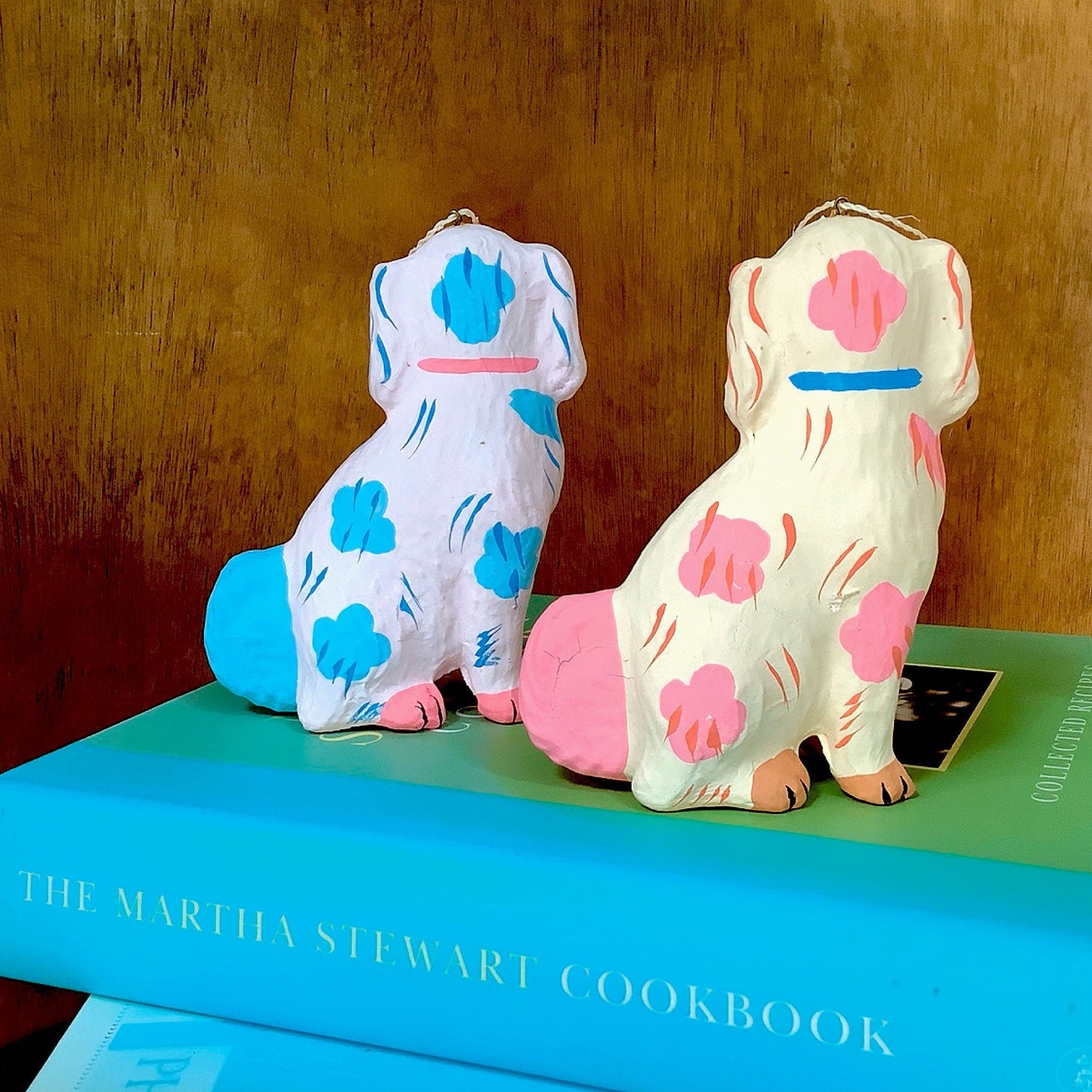 Cody Foster Pastel Staffordshire Dogs Pair 4.25" Ornament