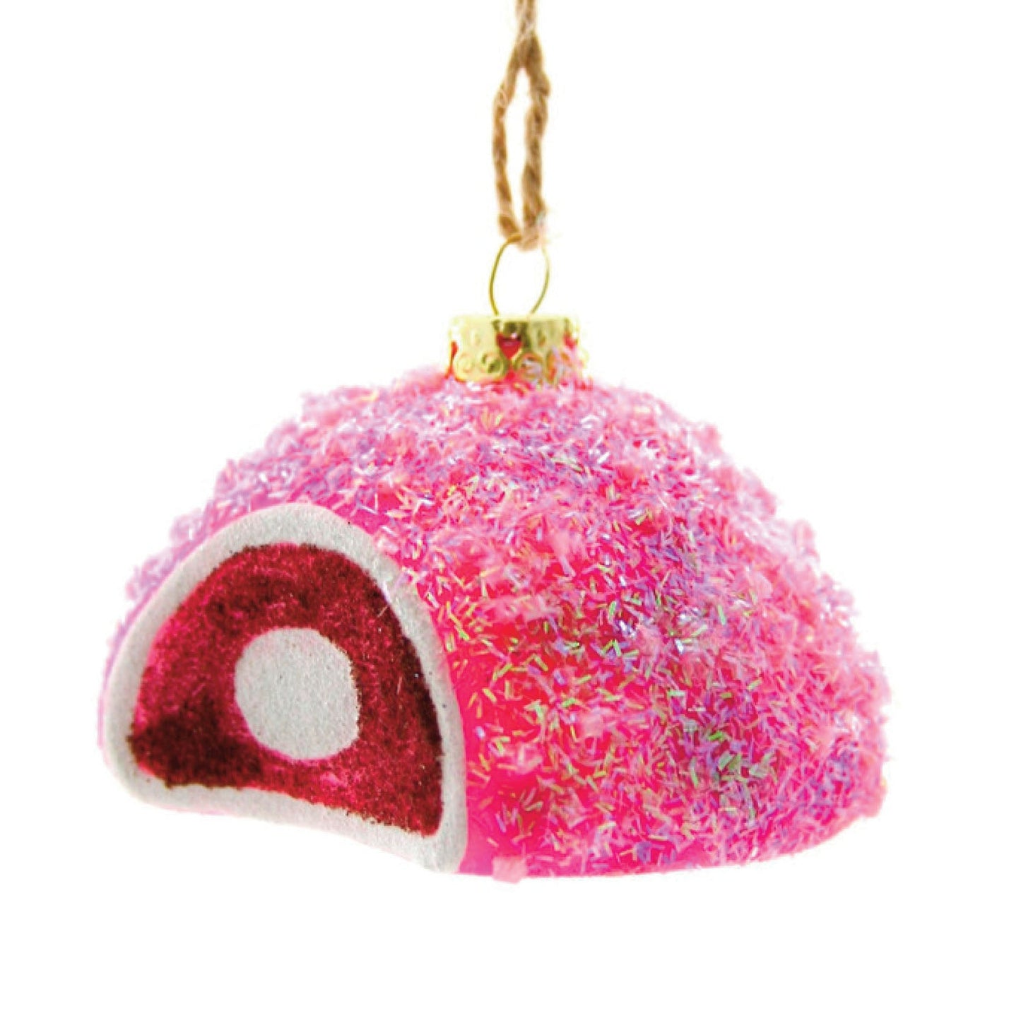 Pink Snowball Glass Ornament