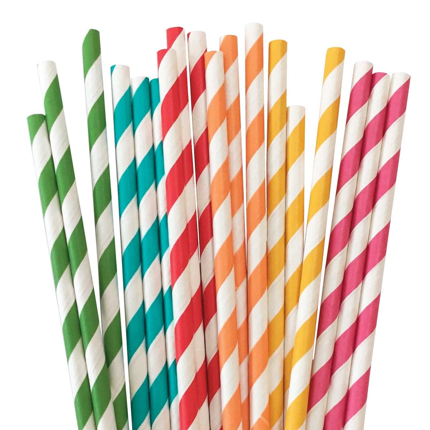 Rainbow Stripe Paper Straws