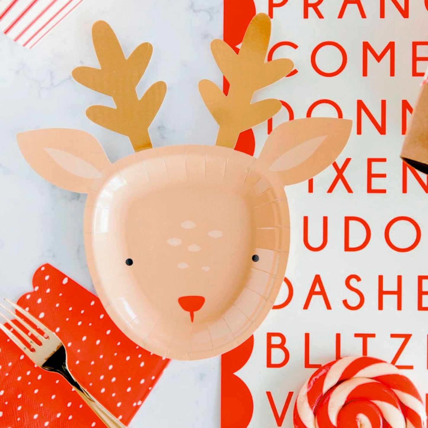 Dear Rudolph Christmas Reindeer Plates