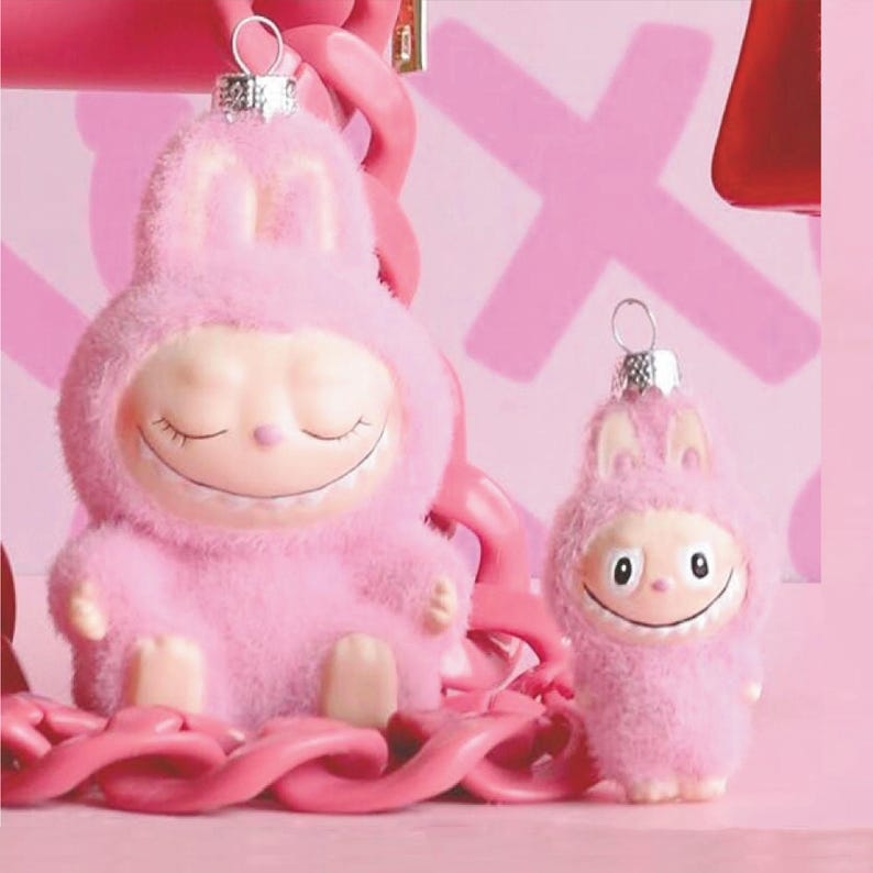Sleeping Monster Labubu Glass Ornament