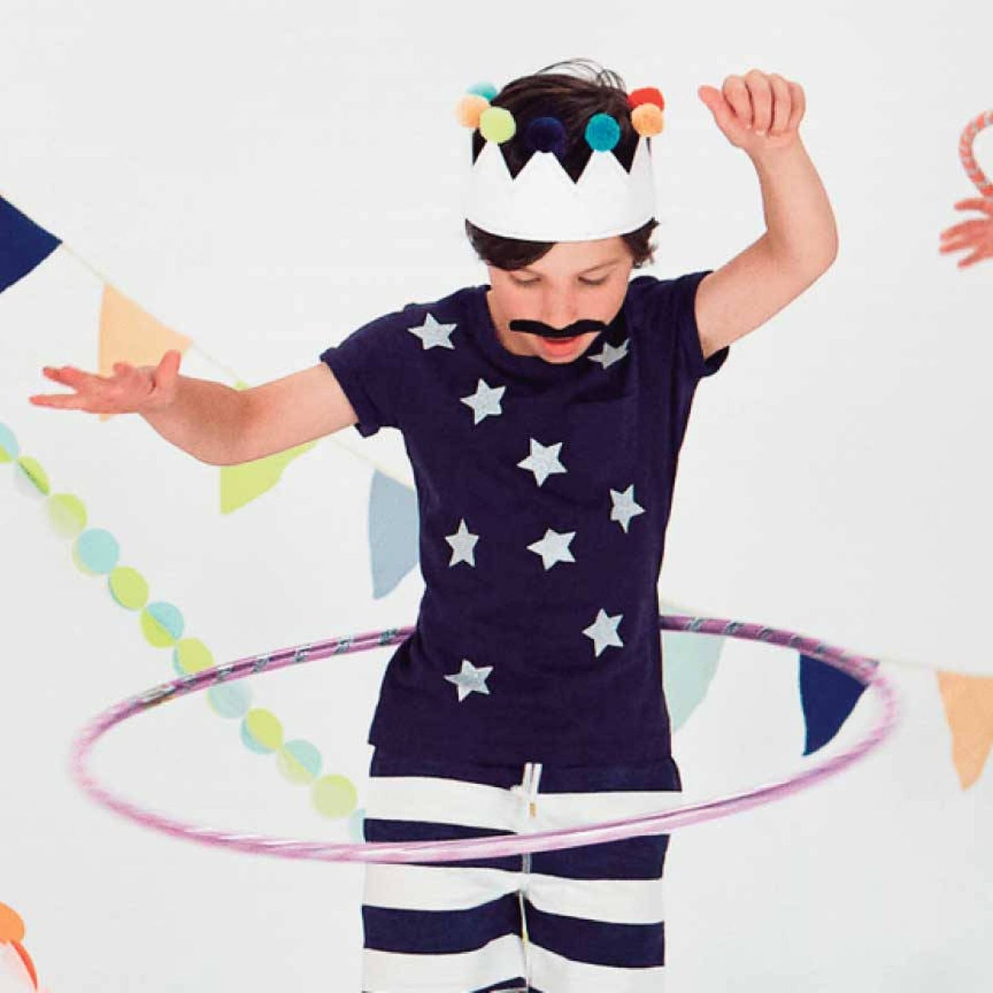 Gold Pom Pom Dress-Up Crown