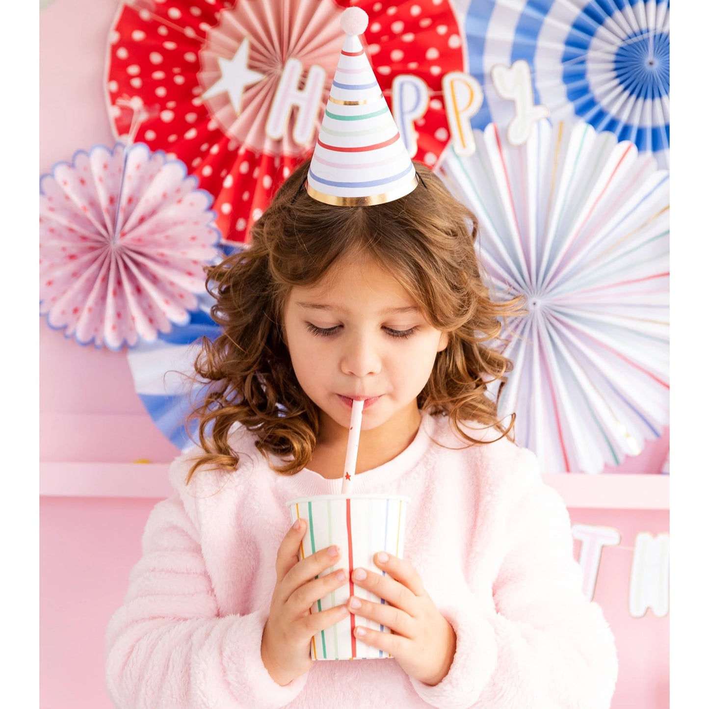 Multi Stripe Tall Paper Cups