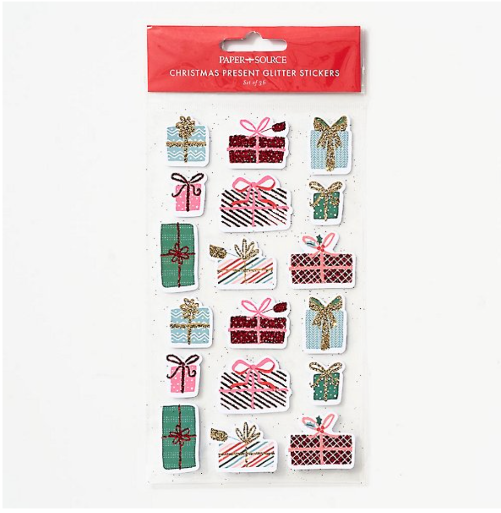 Christmas Present Glitter Stickers