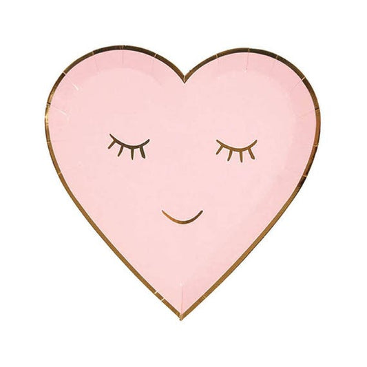 Blushing Heart Paper Plates