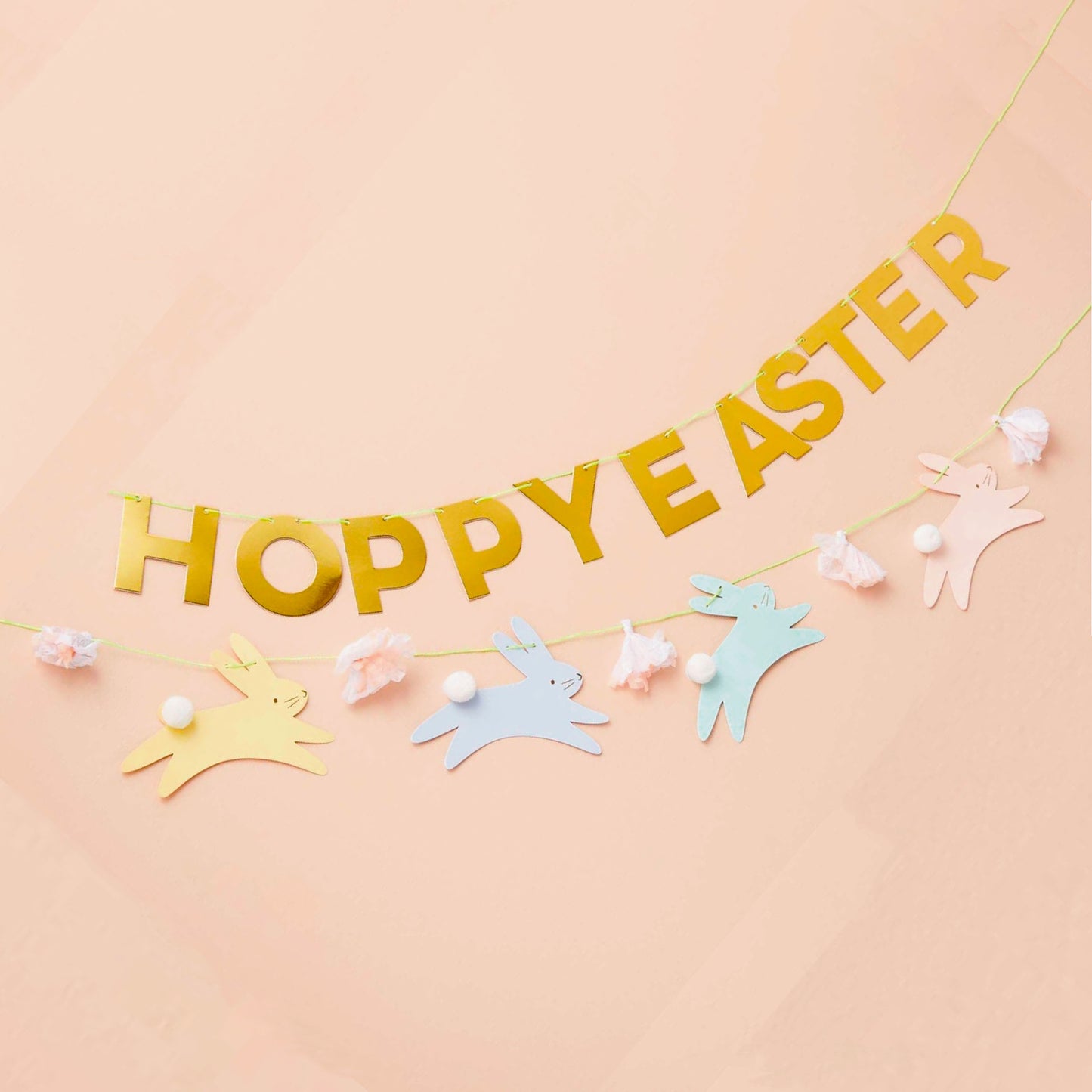 Hoppy Easter Bunny Garland & Tissue Flower Garland (set of 2)