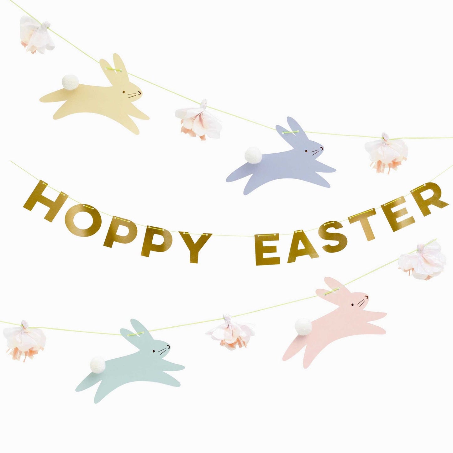 Hoppy Easter Bunny Garland & Tissue Flower Garland (set of 2)