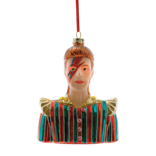 David Bowie Ziggy Stardust Glass Ornament