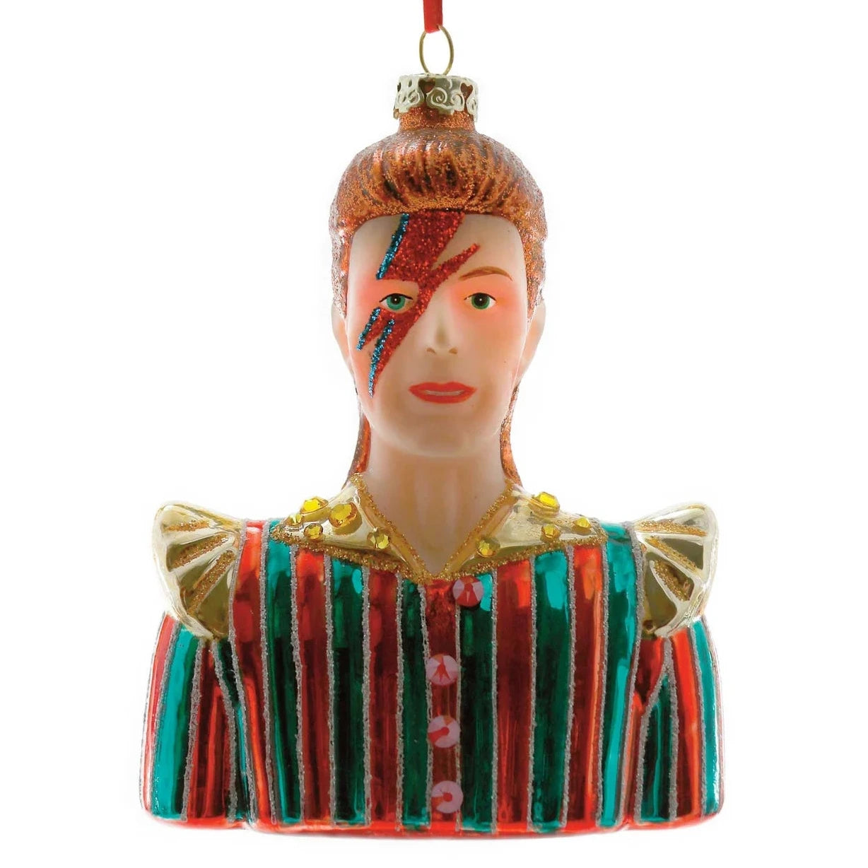 David Bowie Ziggy Stardust Glass Ornament