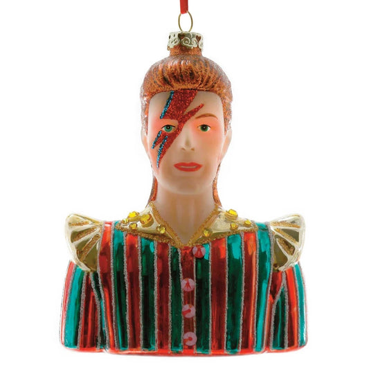 David Bowie Ziggy Stardust Glass Ornament