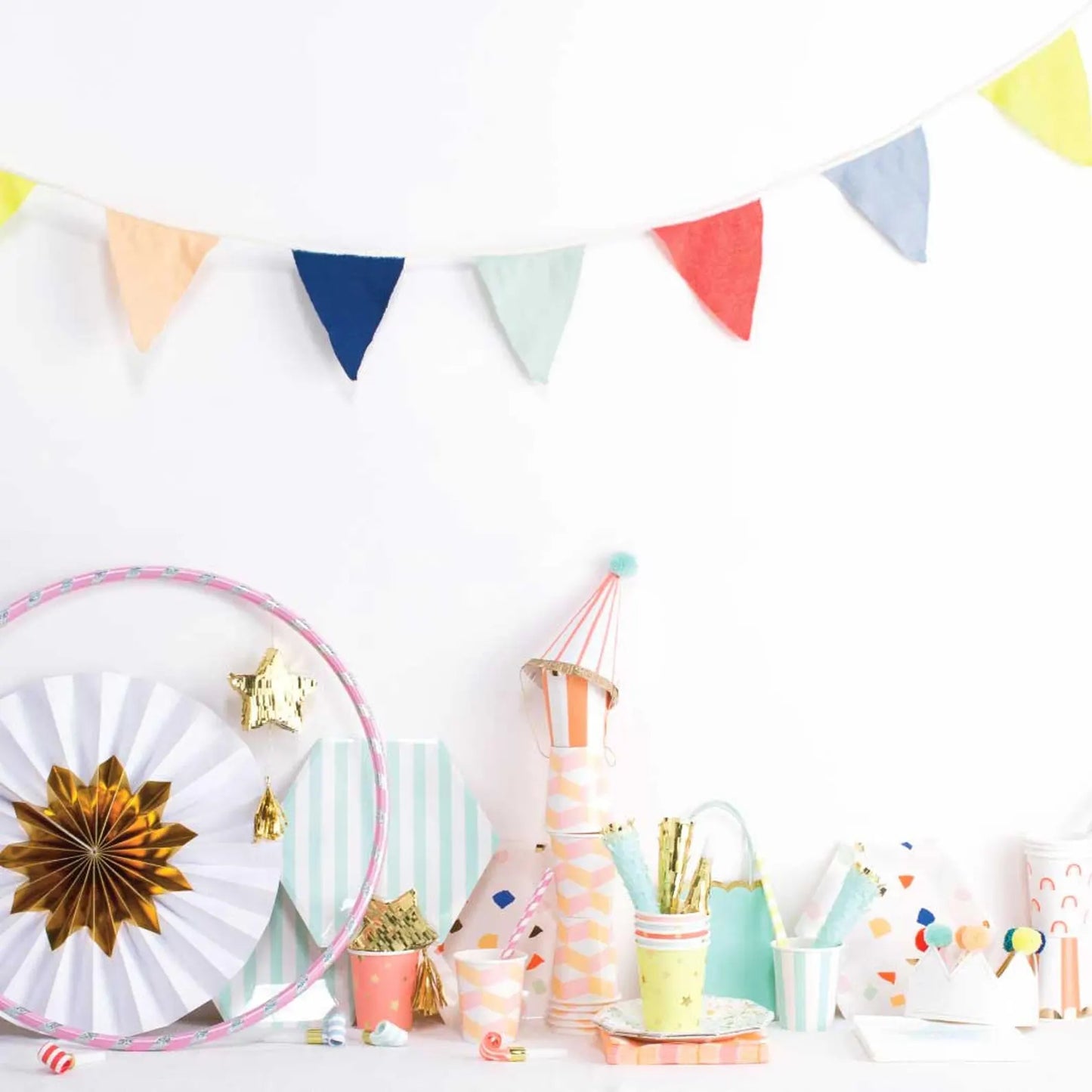 flag garland party decor