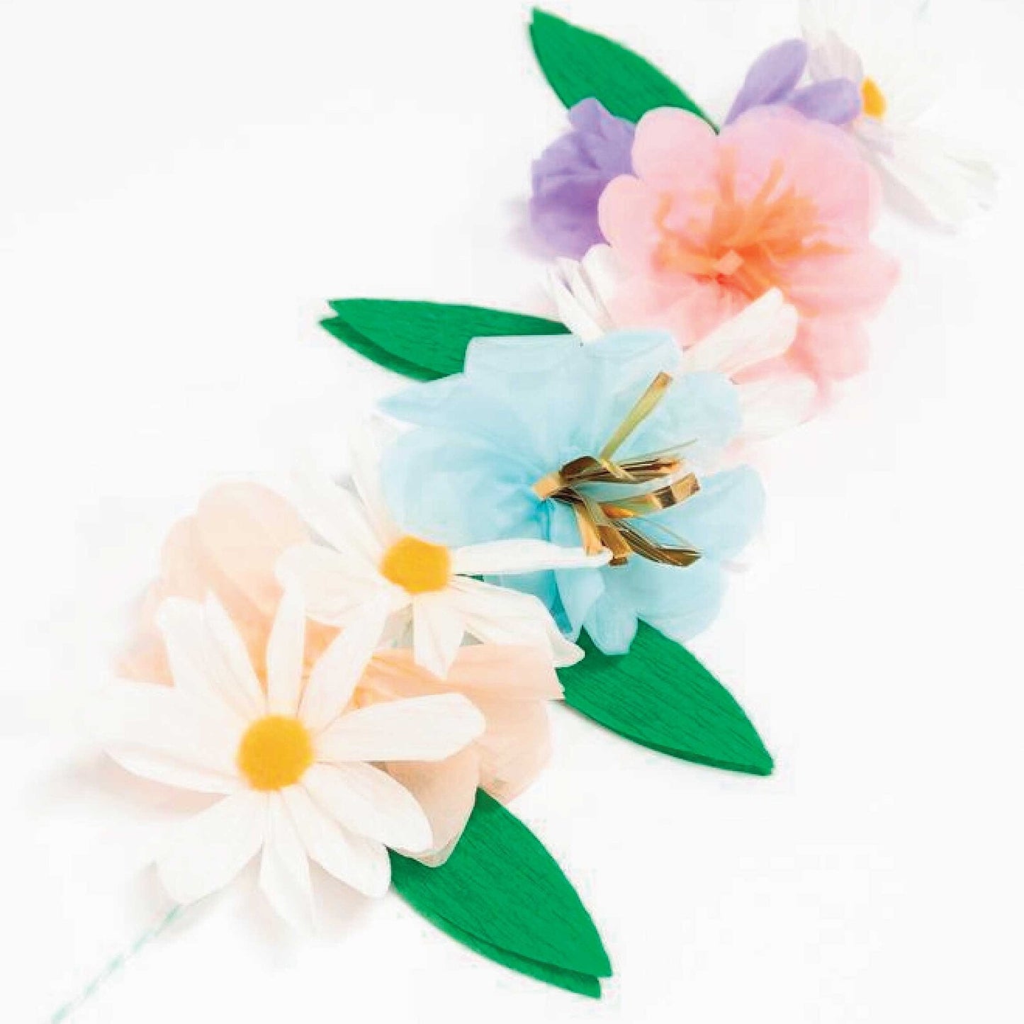 Spring Bunny & Tissue Flower Garlands (set of 2)