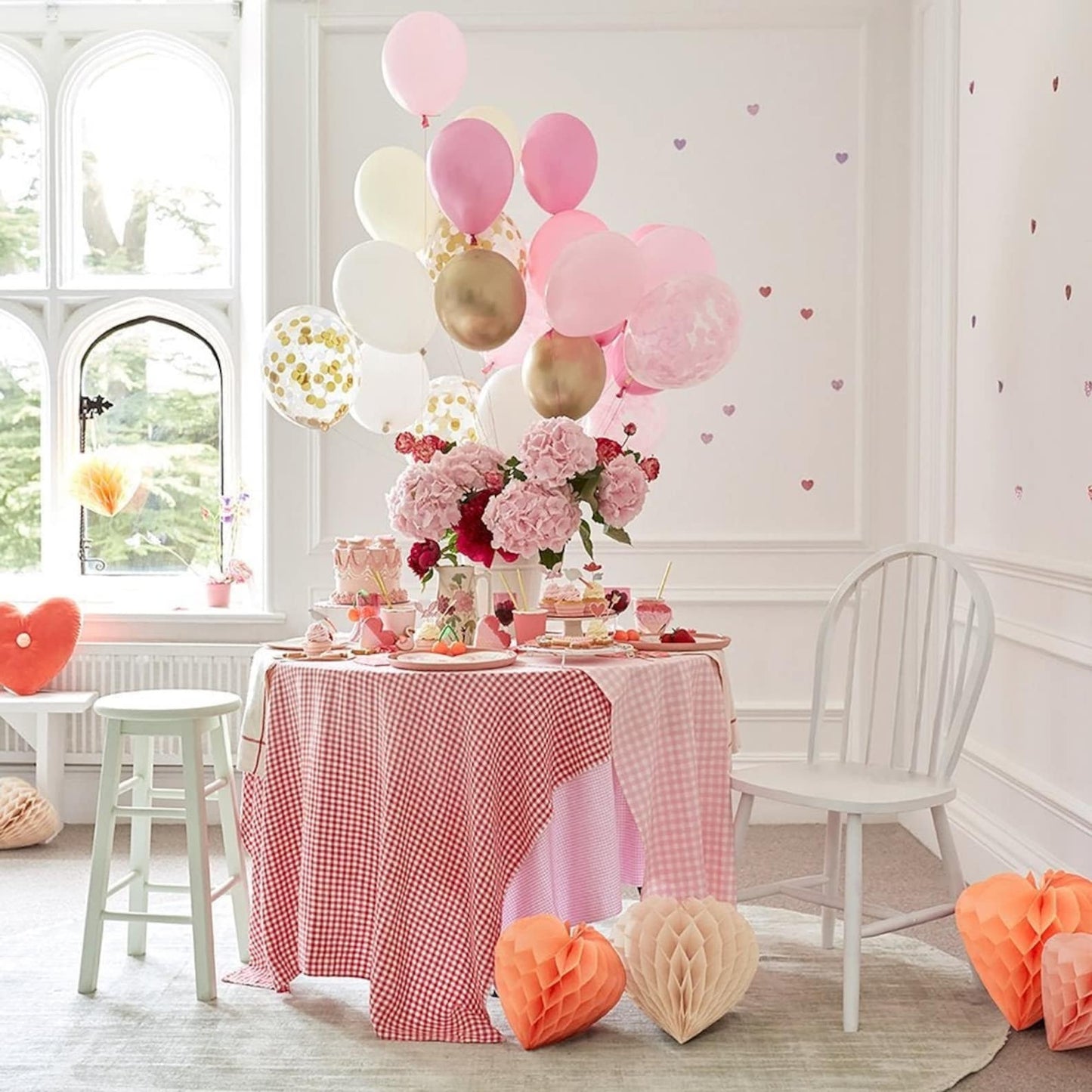 Meri Meri Honeycomb Hearts Decoration Pack of 6
