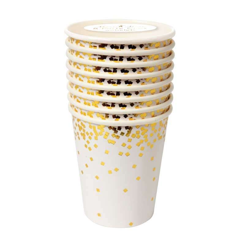 Gold Confetti Paper Cups