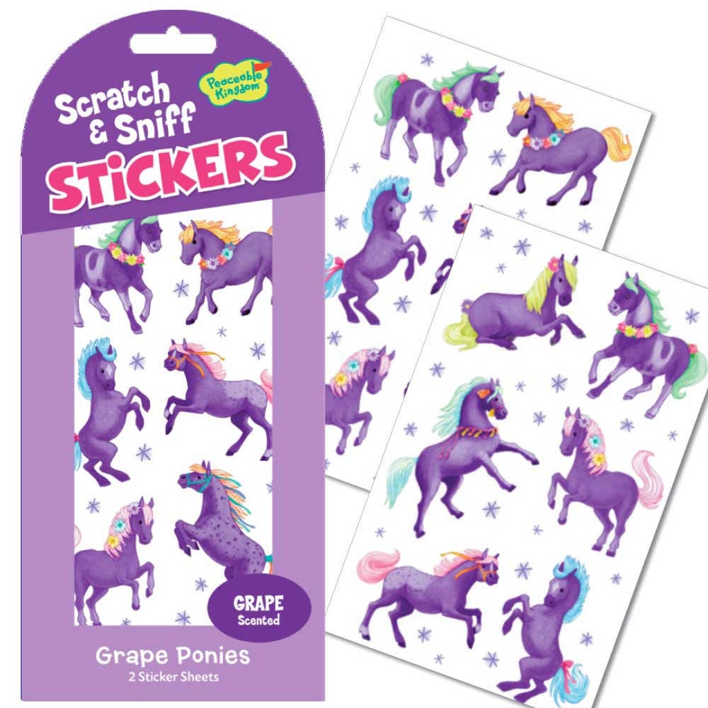 Grape Ponies Scratch & Sniff Stickers