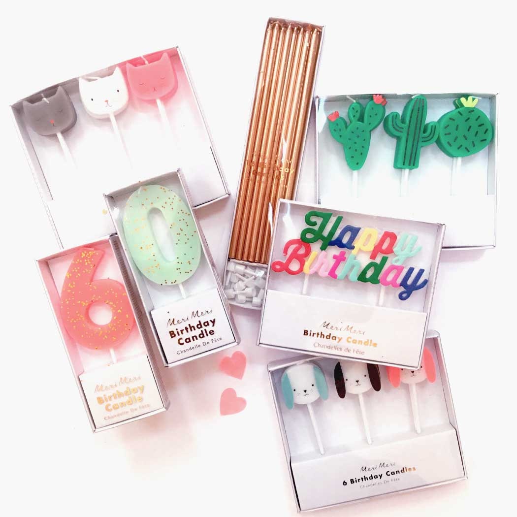 Happy Birthday Candle in Rainbow Script