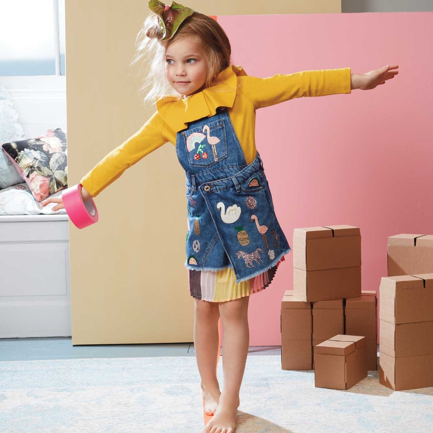 Iron on Patch Sequin Flamingo and Palm Tree Patch