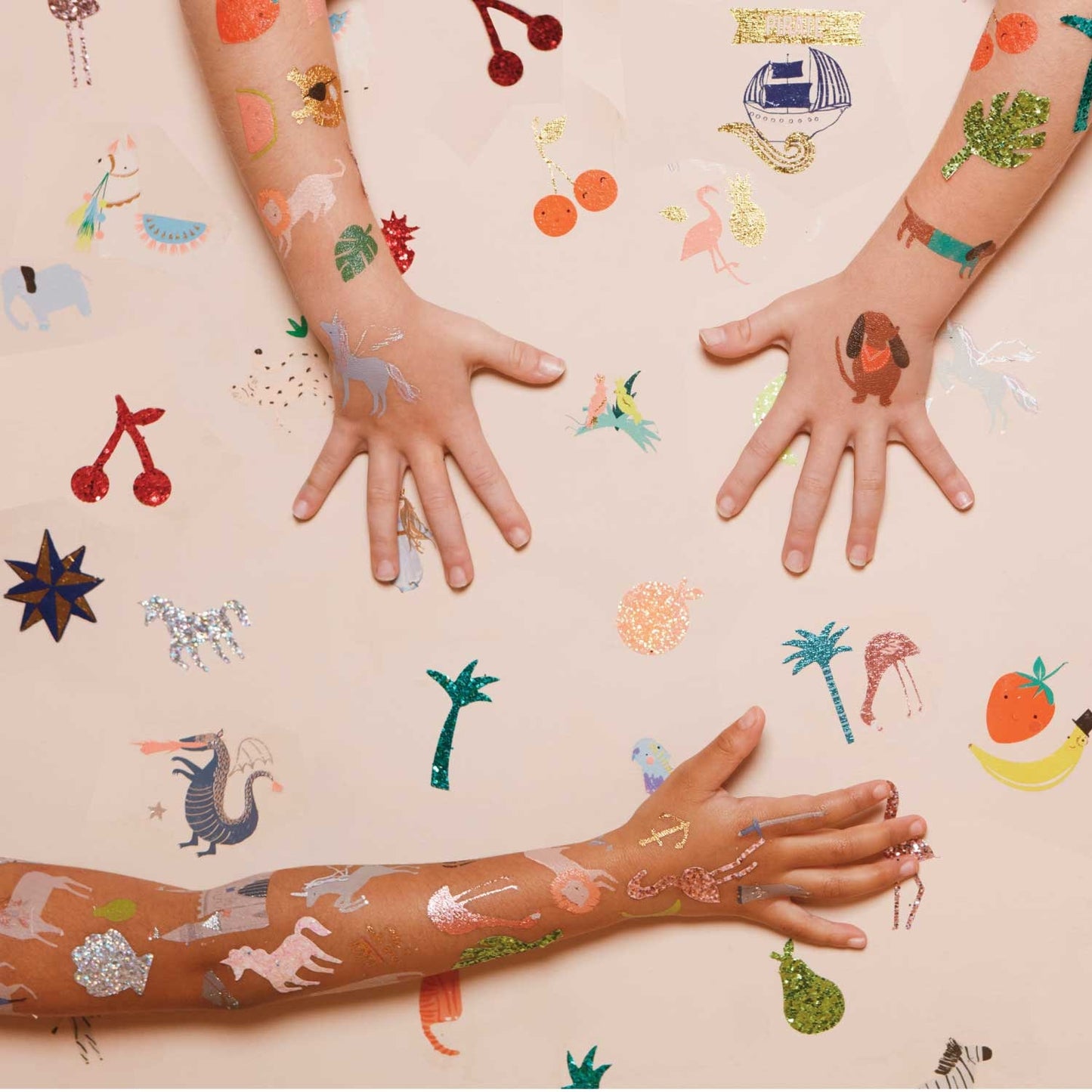 Happy Fruit Tattoos with Gold Foil