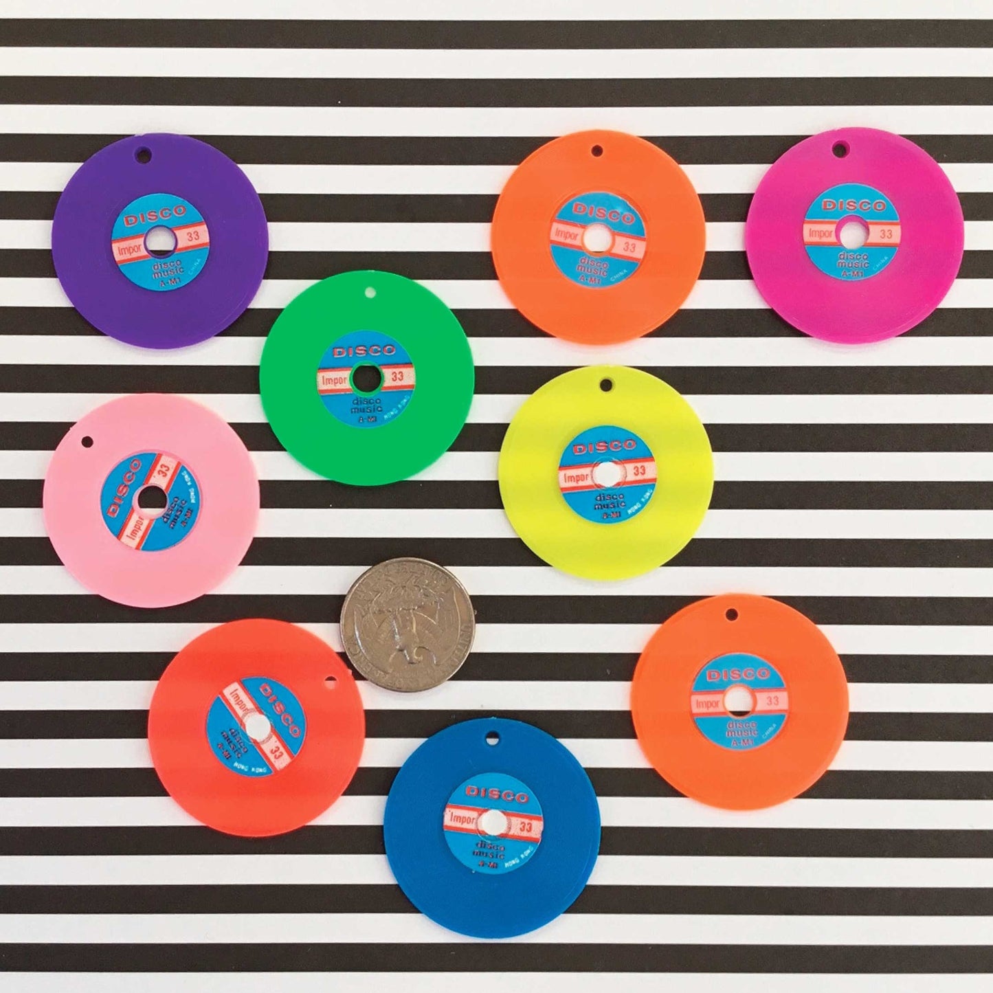 Colorful Disco Records Charms (5)