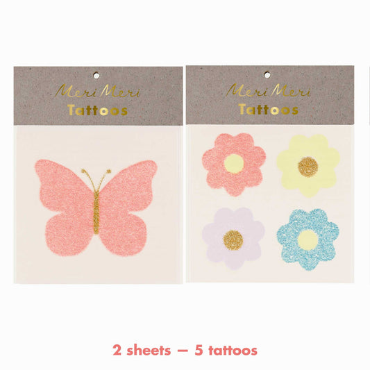 Flowers and Butterfly Tattoos