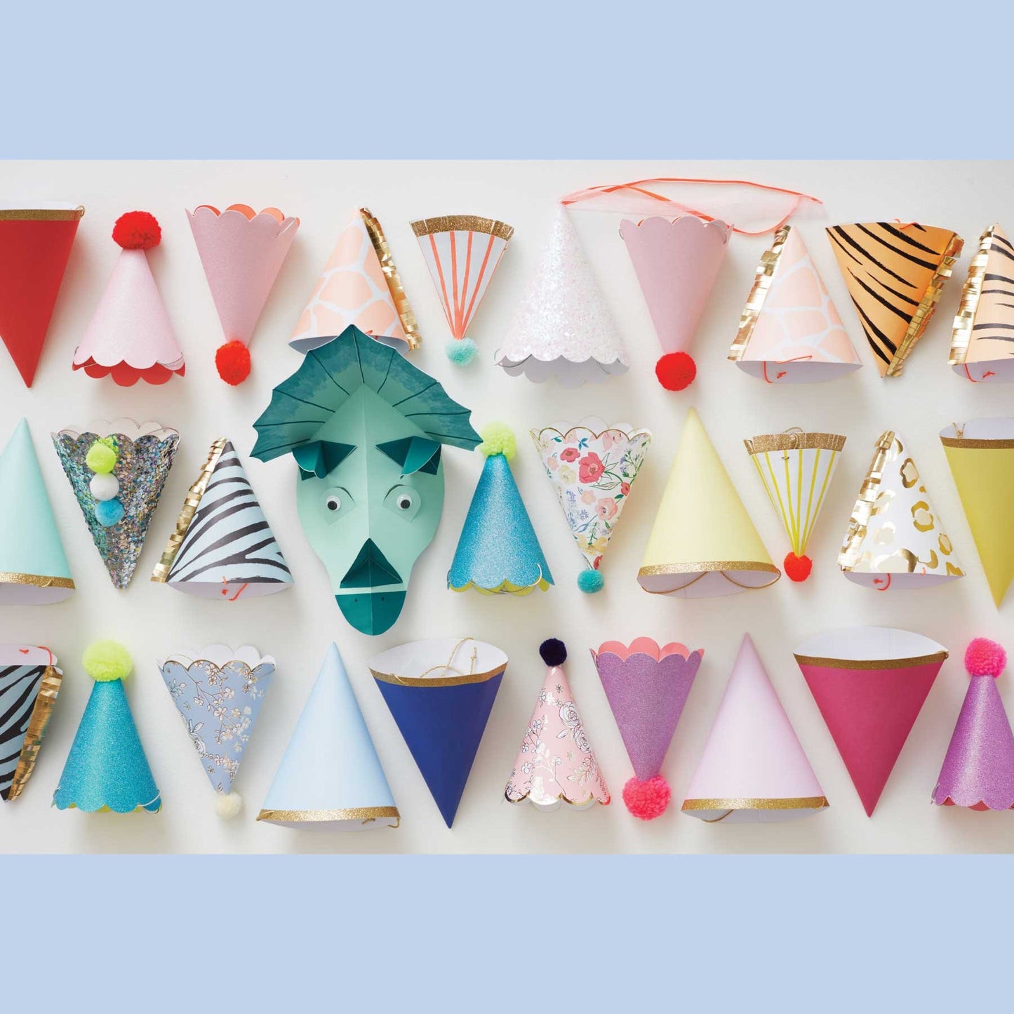 Safari Animal Print Party Hats with Gold Fringe