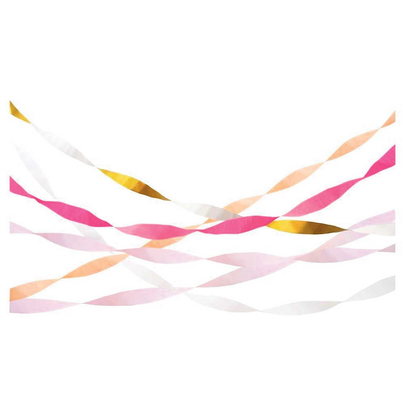 Pink & Gold Crepe Paper Streamers