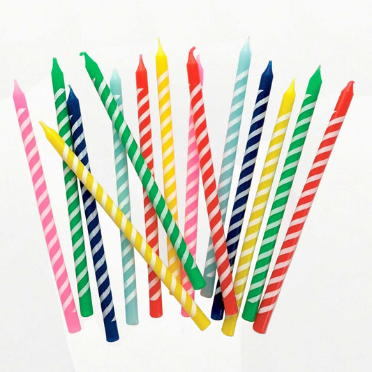 Rainbow Stripe Birthday Candles