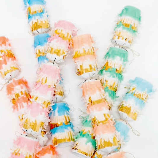 Meri Meri Pastel Fringe Christmas Crackers