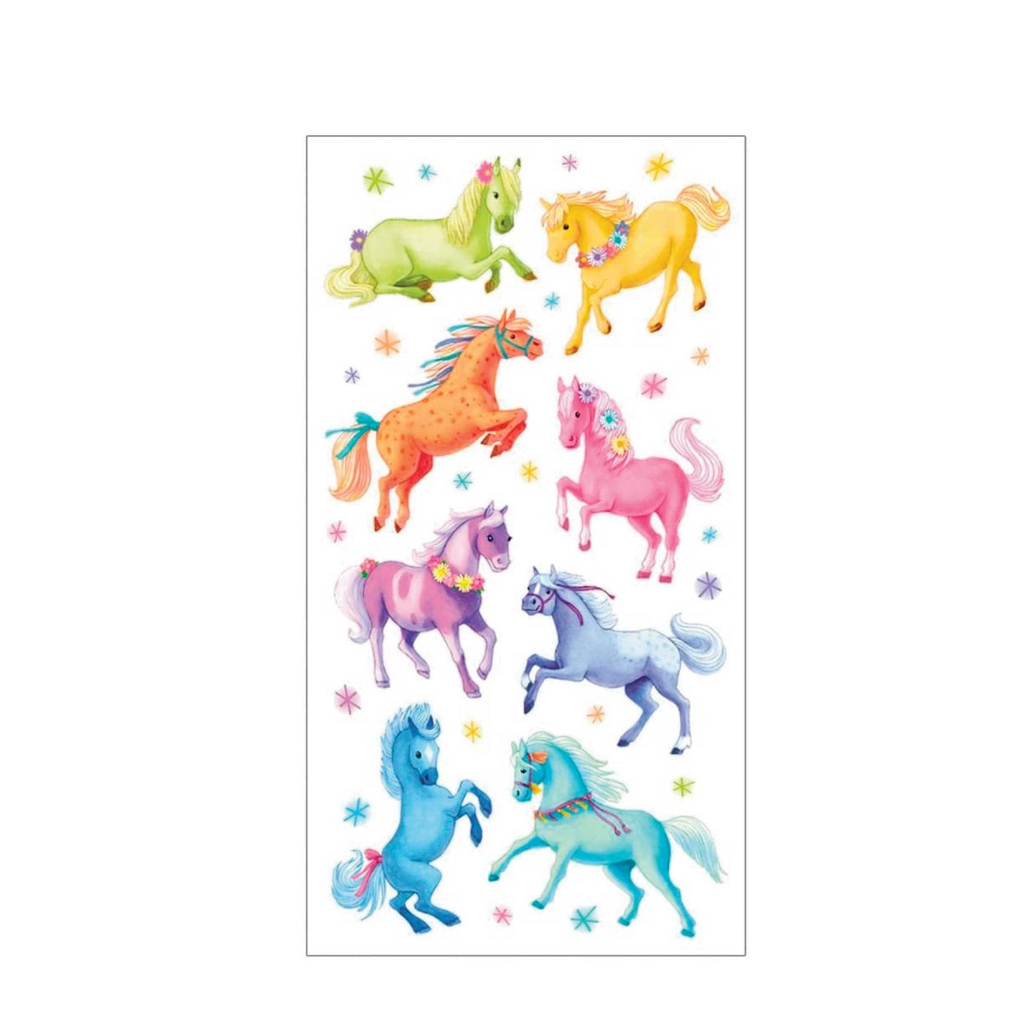 Rainbow Ponies Glitter Stickers