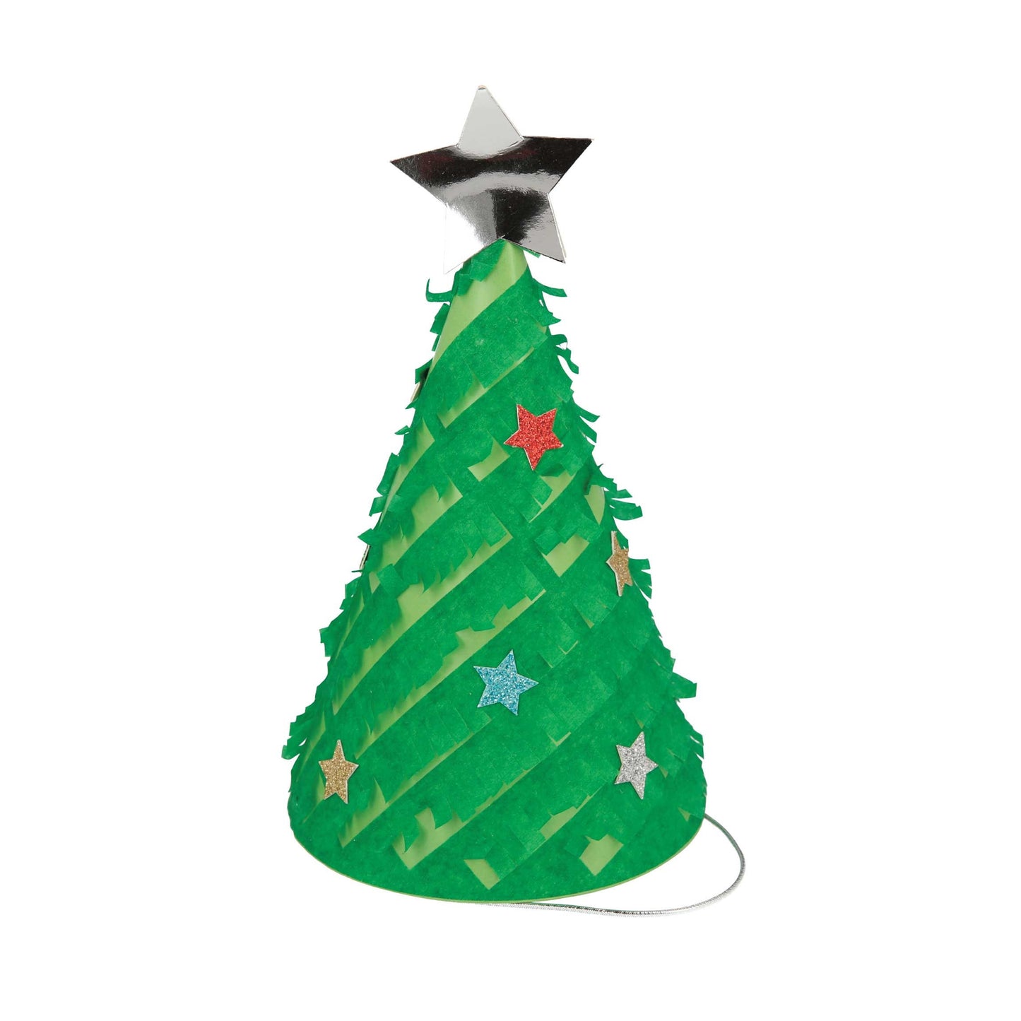 Fringed Christmas Tree Party Hats