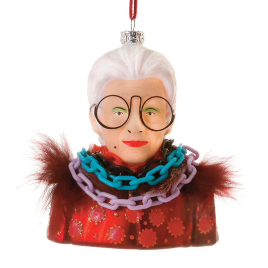 Iris Apfel Ornament, Fashion Icon, 1921-2024