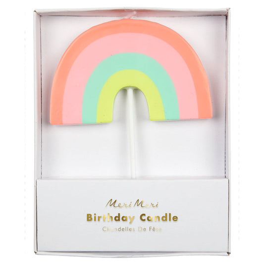 pastel rainbow cake candle