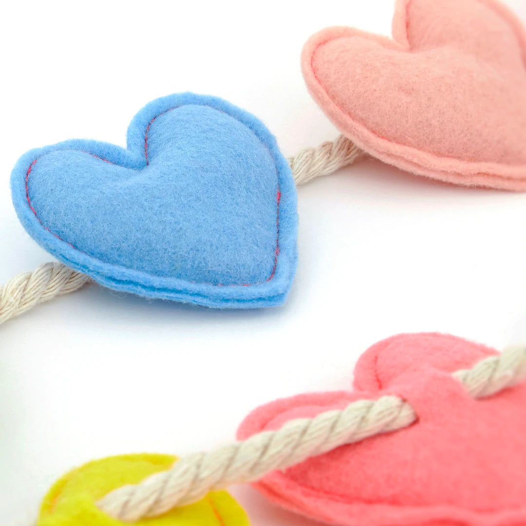 pastel hearts garland back view