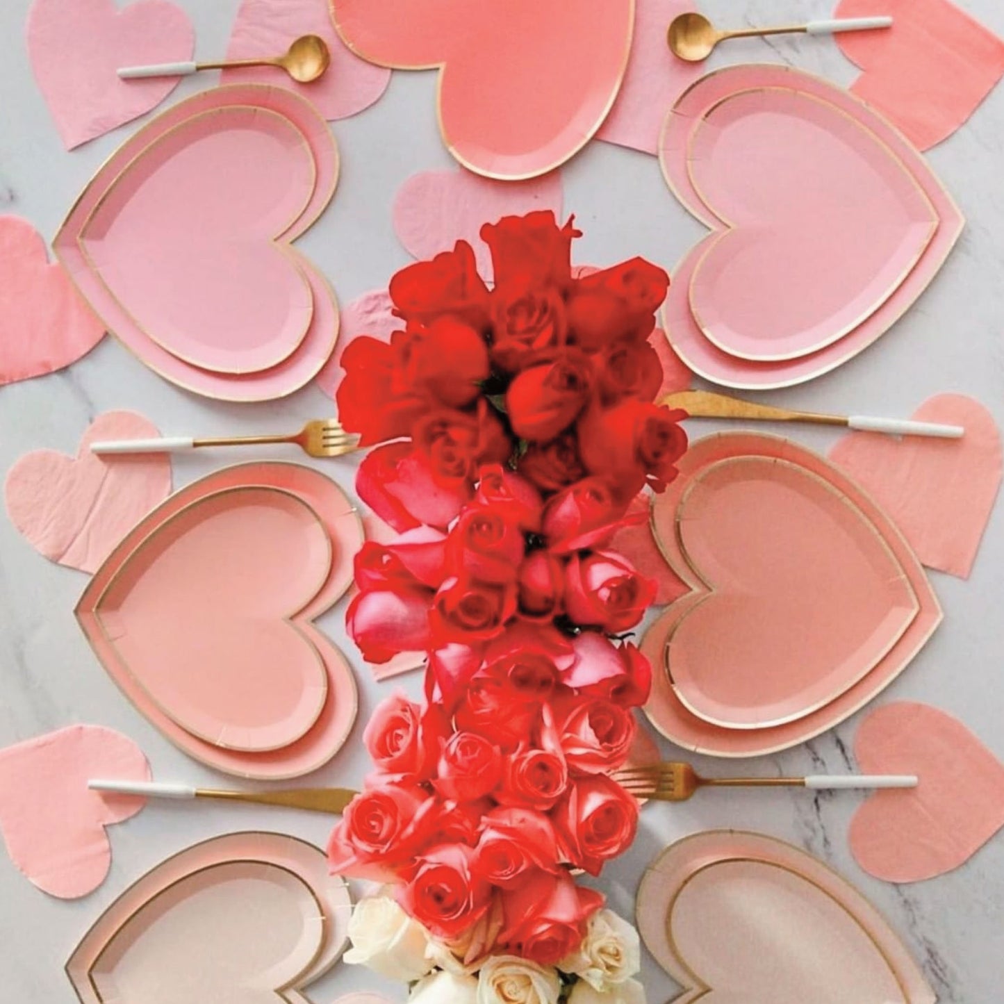 Pink Tone Heart Large Napkins