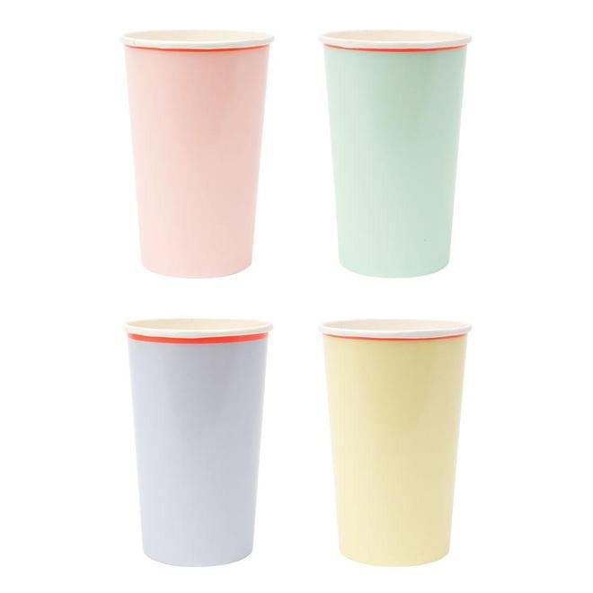 Meri Meri pastel neon edge highball cups