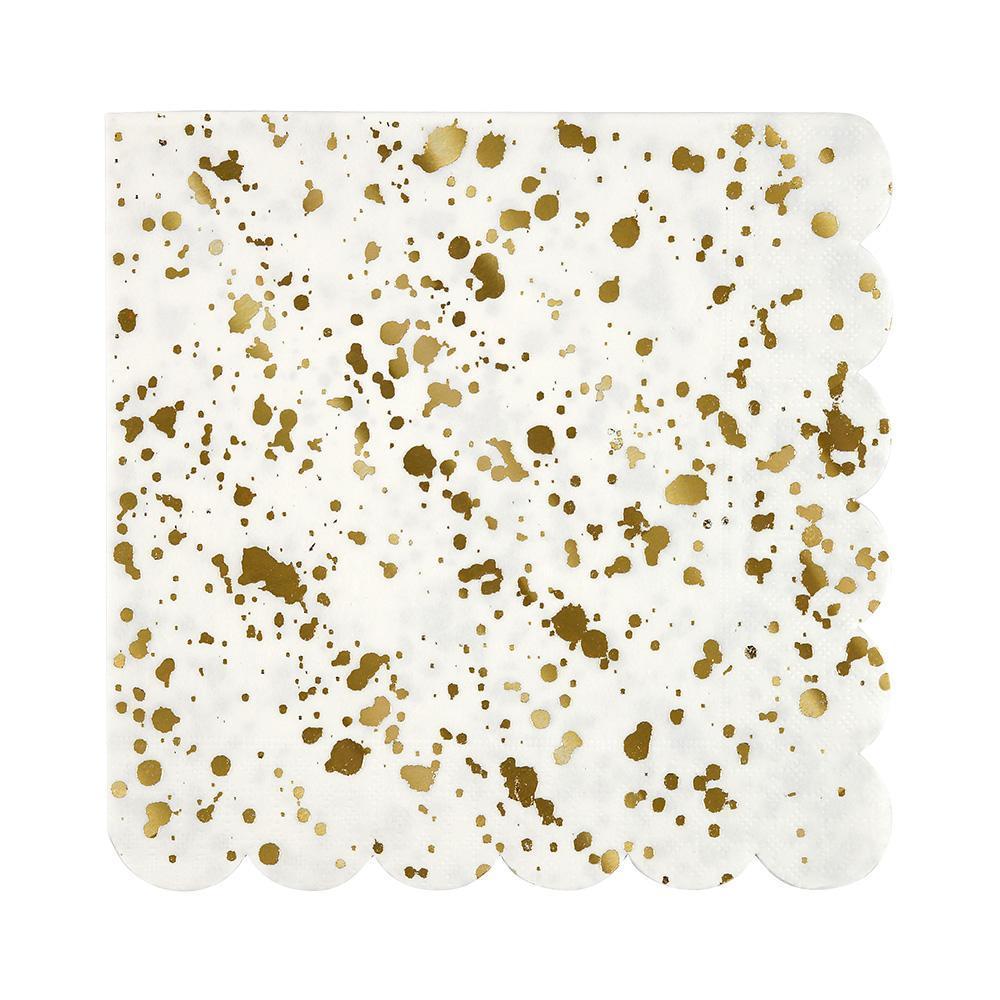 Gold Splatter Cocktail Napkins