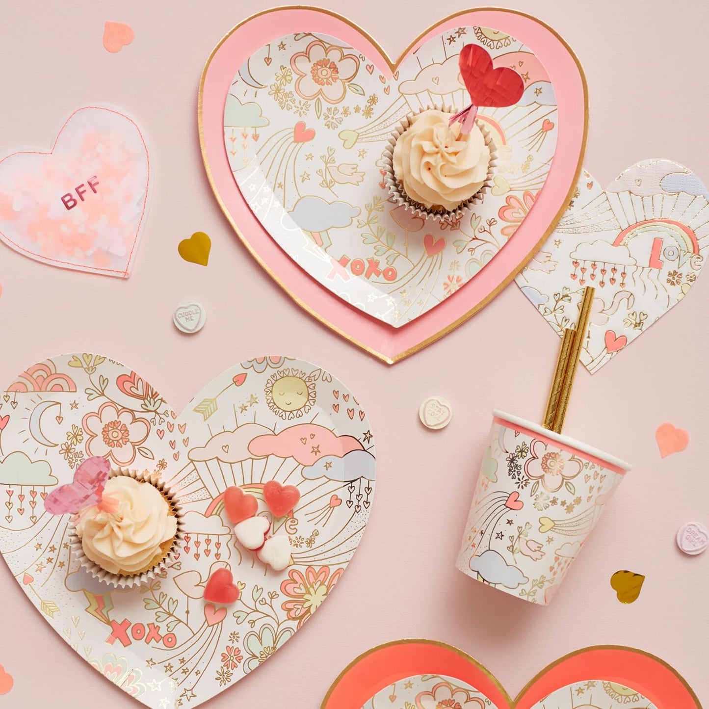 Valentine Doodle Paper Cups