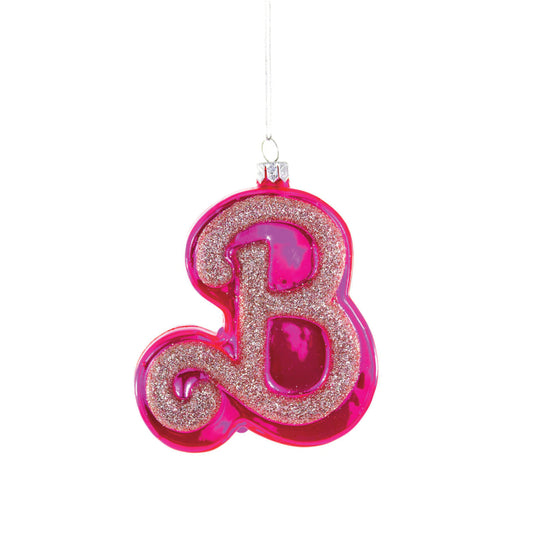 PRE-ORDER Pink B Glass Ornament