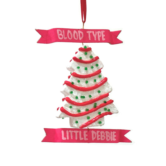 Blood Type Little Debbie Glass Ornament by Cody Foster
