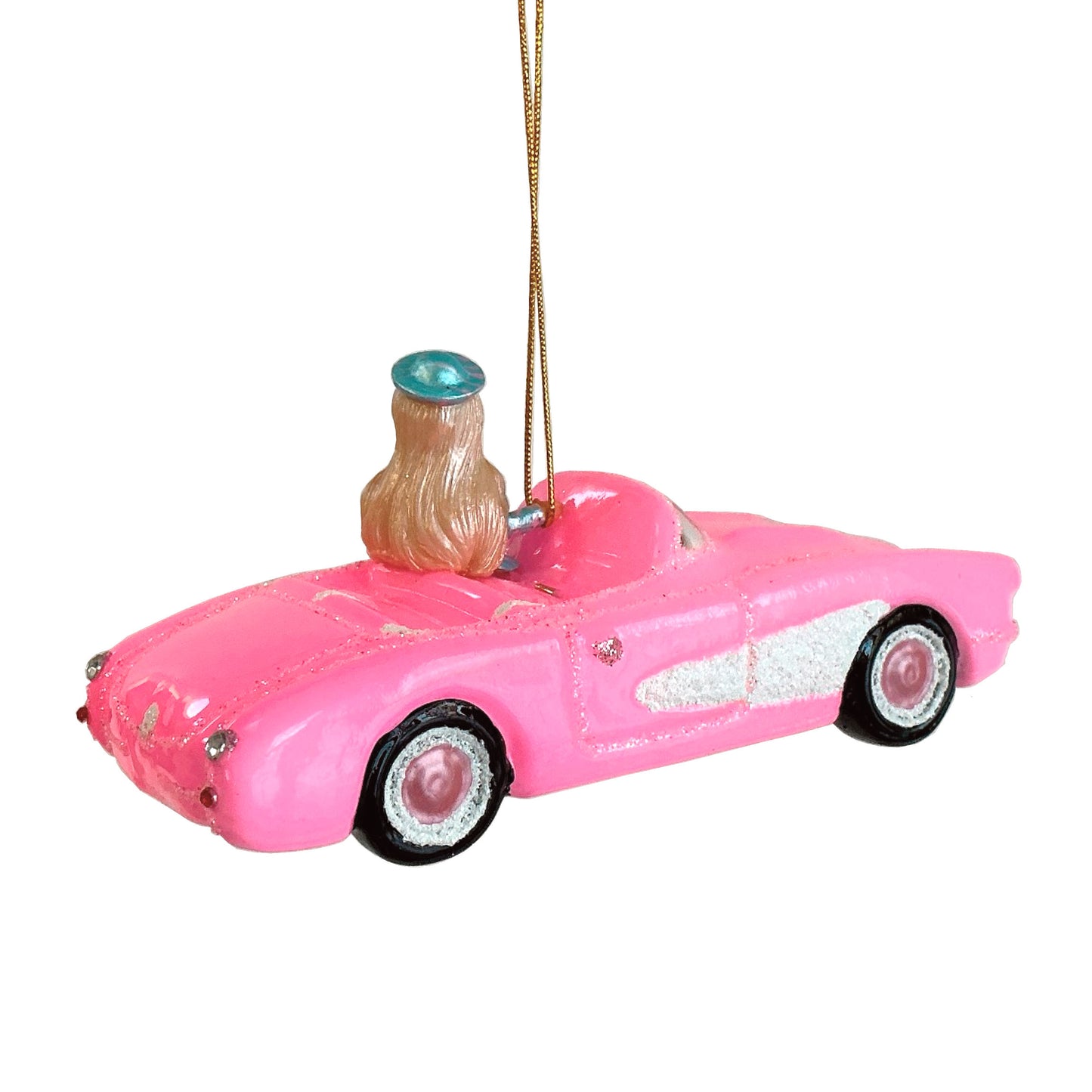 Barbie with Pink Corvette Ornament