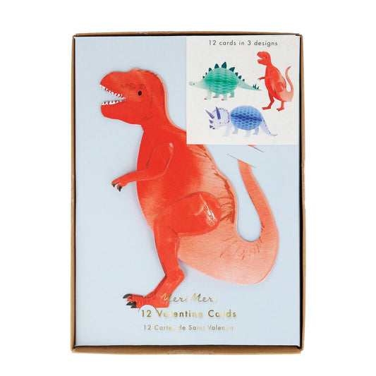 Honeycomb Dinosaur Valentine Cards Set of 12